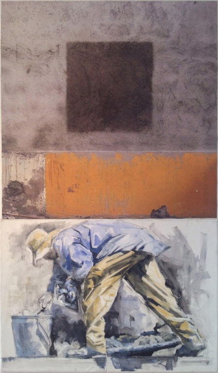 Random abstraction out there photo on canvas,(143x143cm) - Trolha acrilic on canvas, (100x143cm) Diptico (243x143cm)